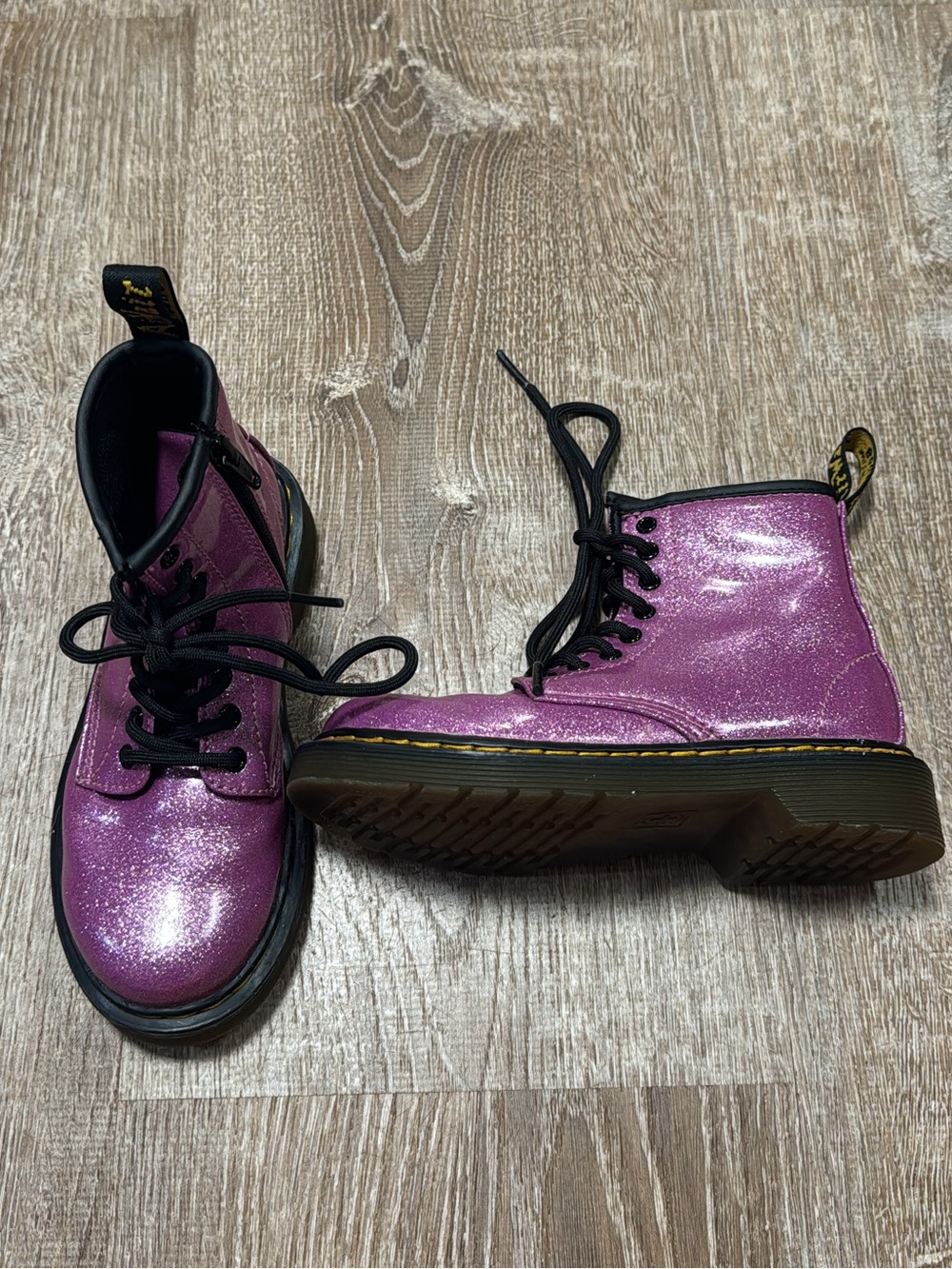 Kids Glitter Lace-Up Doc Martens